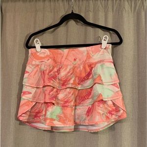 Layered Coral Workout Skort